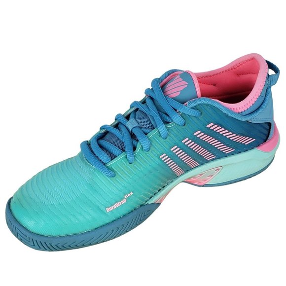 K-Swiss HyperCourt DuraWarap Flex Green Pink Womens Sz 6 Tennis Shoe 96615-442-M - Picture 2 of 8